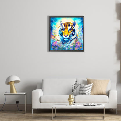 Curious Tiger - Full Round Drill Diamond Painting 30*30CM