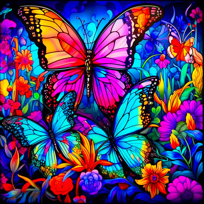 Colorful Butterfly - Full Round Drill Diamond Painting 30*30CM