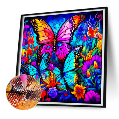 Colorful Butterfly - Full Round Drill Diamond Painting 30*30CM