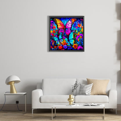 Colorful Butterfly - Full Round Drill Diamond Painting 30*30CM