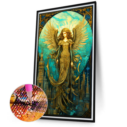 Vintage Angel Girl - Full Round Drill Diamond Painting 40*70CM