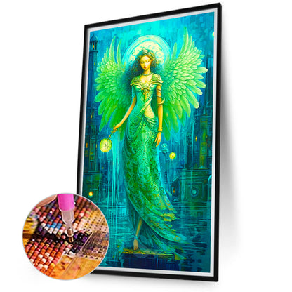 Green Angel Girl - Full Round Drill Diamond Painting 40*70CM