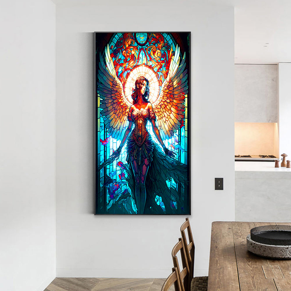 Glass Painting Angel Girl - Full Round Drill Diamond Painting 40*70CM