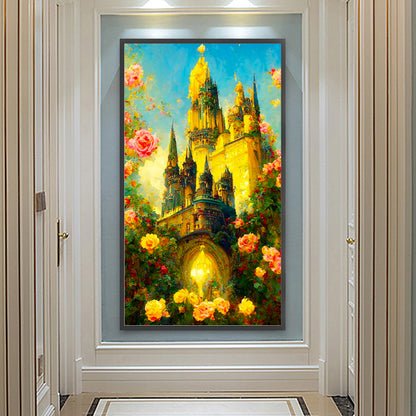 Rose Castle - Full Round Drill Diamond Painting 40*70CM