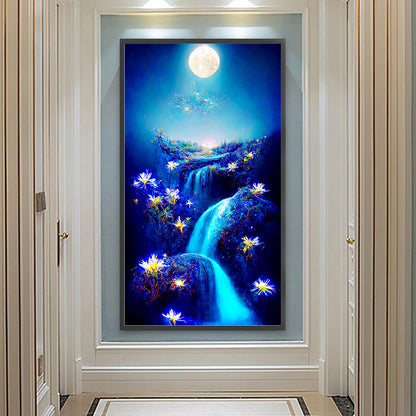 Cliff Night View - Full Round Drill Diamond Painting 40*70CM
