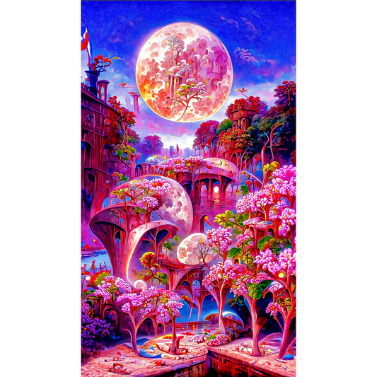 Pink Scenery - Full Round Drill Diamond Painting 40*70CM
