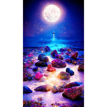 Seaside Night View - Full Round Drill Diamond Painting 40*70CM