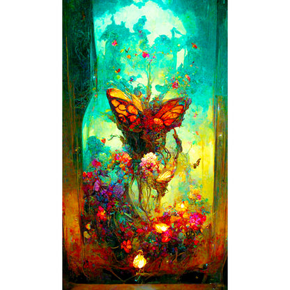 Butterfly Ruins - Full Round Drill Diamond Painting 40*70CM