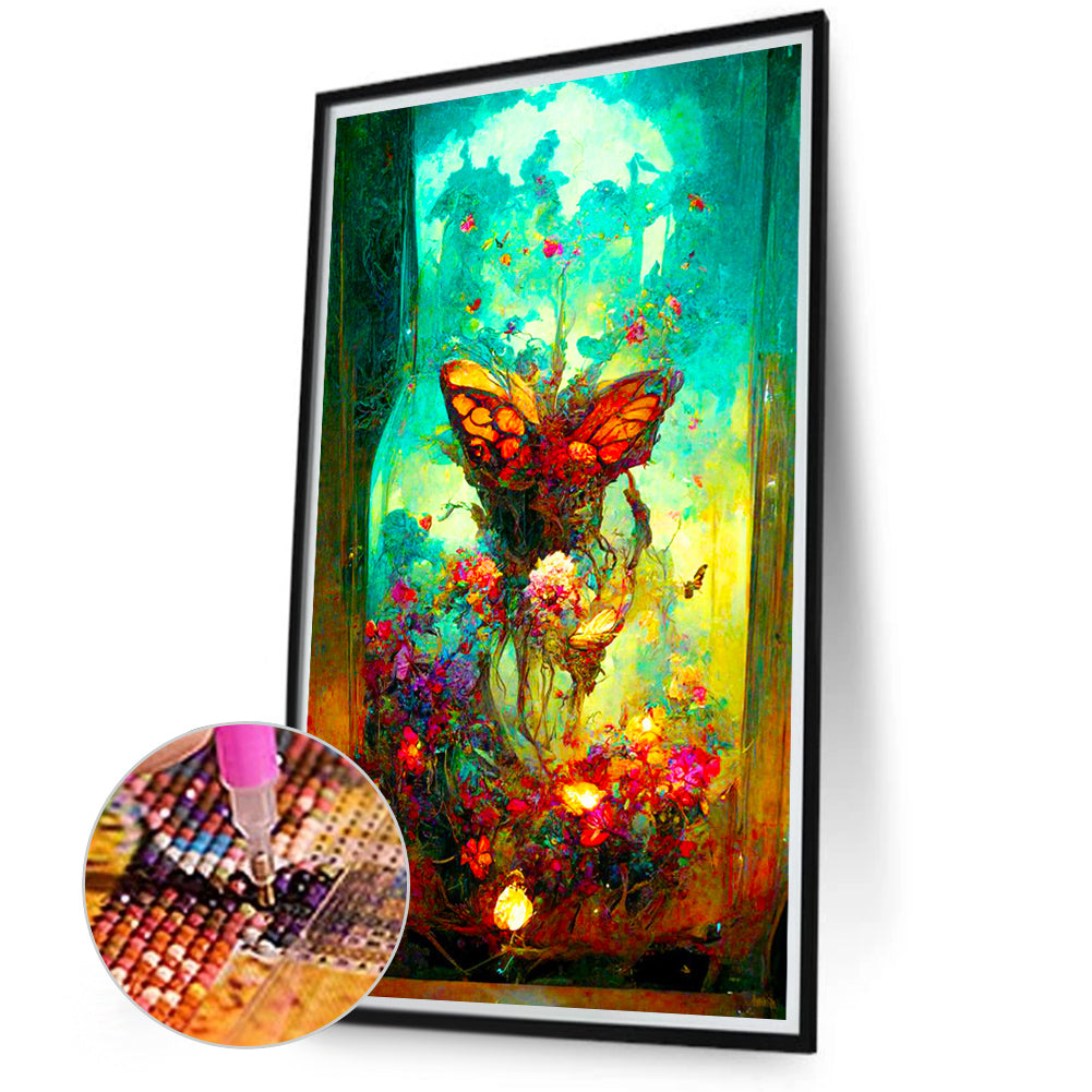 Butterfly Ruins - Full Round Drill Diamond Painting 40*70CM