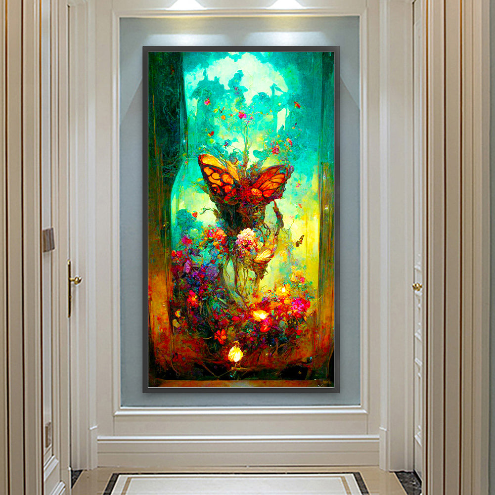 Butterfly Ruins - Full Round Drill Diamond Painting 40*70CM