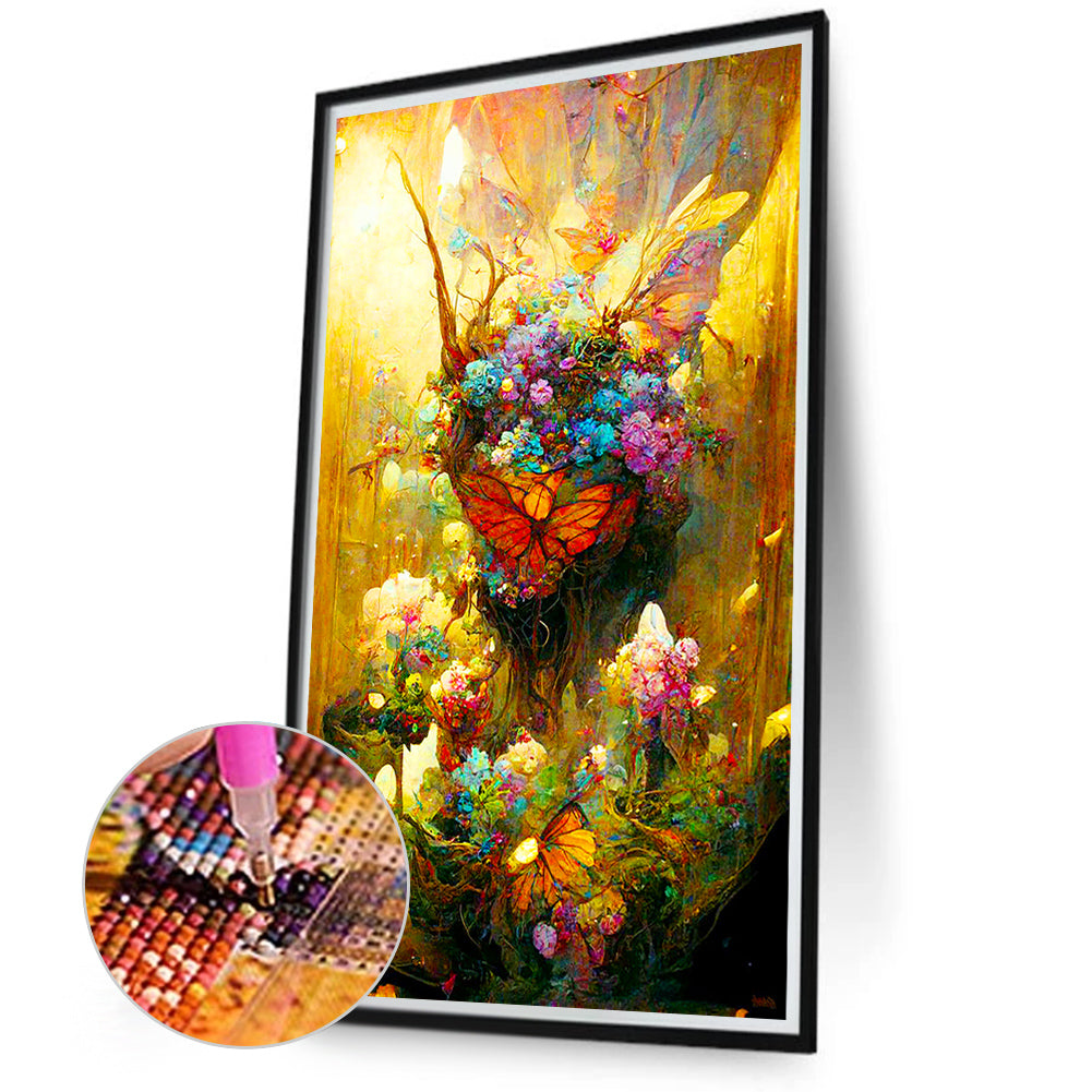 Butterfly Ruins - Full Round Drill Diamond Painting 40*70CM