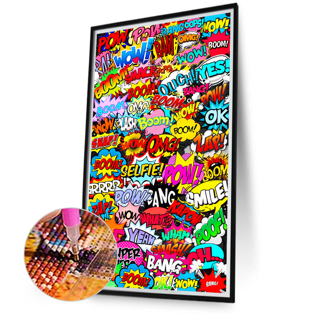 Cartoon Sound Effects - Full Round Drill Diamond Painting 40*70CM