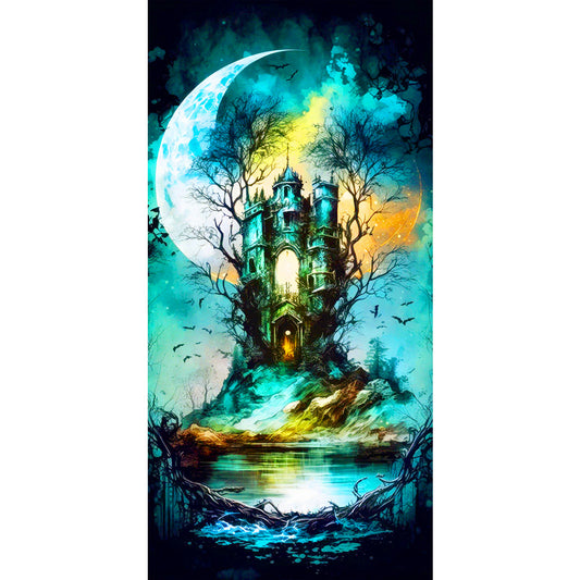 Halloween Castle - Full Round Drill Diamond Painting 40*80CM