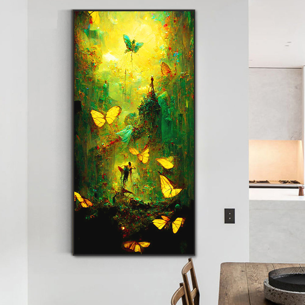 Butterfly Ruins - Full Round Drill Diamond Painting 40*80CM