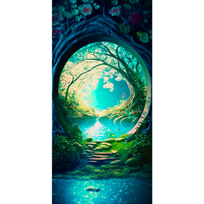Garden Pond View - Full Round Drill Diamond Painting 40*80CM