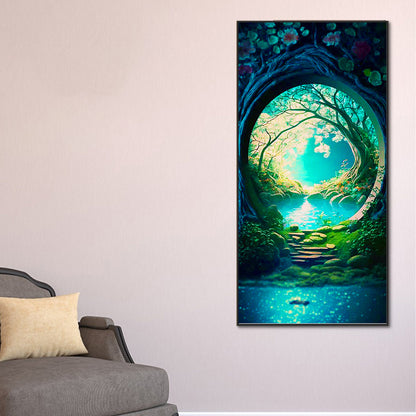 Garden Pond View - Full Round Drill Diamond Painting 40*80CM