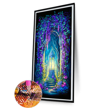 Wisteria Lamp Scene - Full Round Drill Diamond Painting 40*80CM