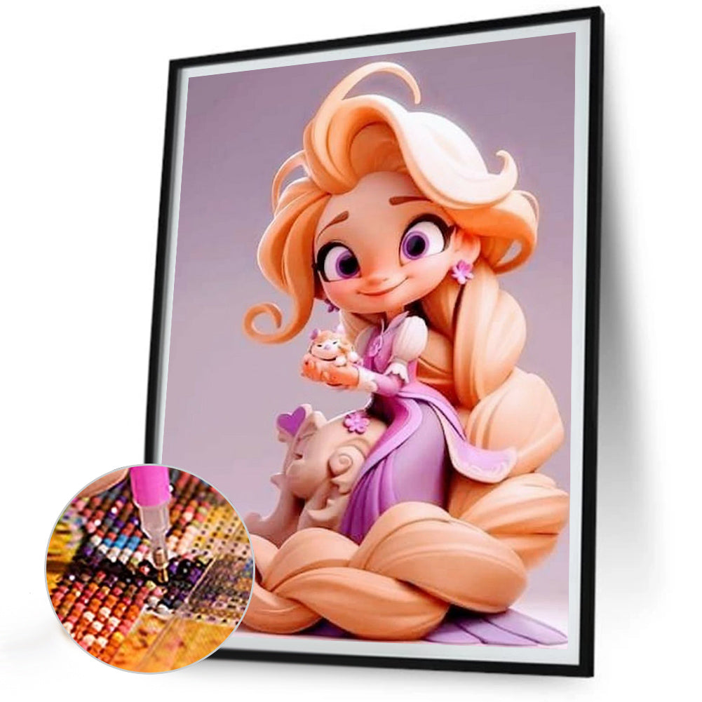 Long Hair Princess - Full Round Drill Diamond Painting 30*40CM