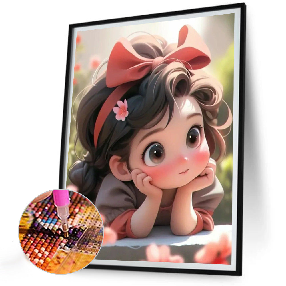 Cute Little Girl - Full Round Drill Diamond Painting 30*40CM