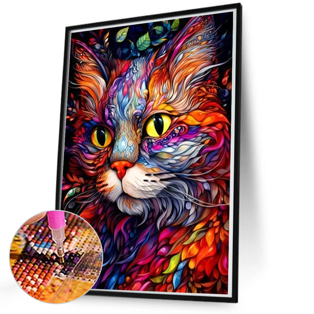 Colorful Cat - Full Round Drill Diamond Painting 50*70CM