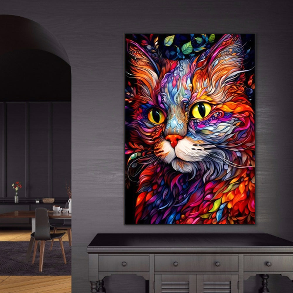 Colorful Cat - Full Round Drill Diamond Painting 50*70CM