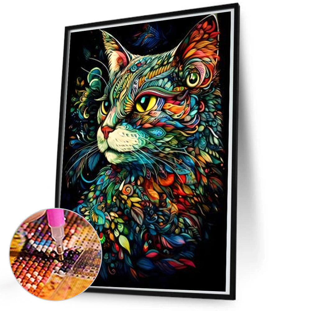 Colorful Cat - Full Round Drill Diamond Painting 50*70CM