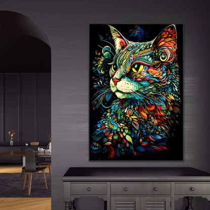 Colorful Cat - Full Round Drill Diamond Painting 50*70CM