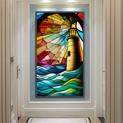 Lighthouse Glass Painting - Full Round Drill Diamond Painting 40*70CM