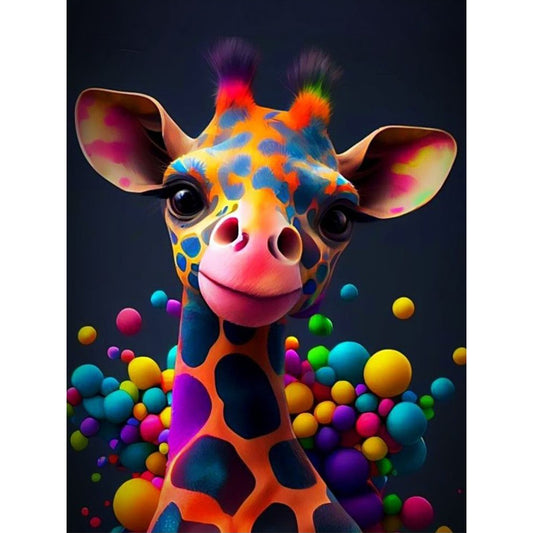 Ball Giraffe - Full Round Drill Diamond Painting 30*40CM