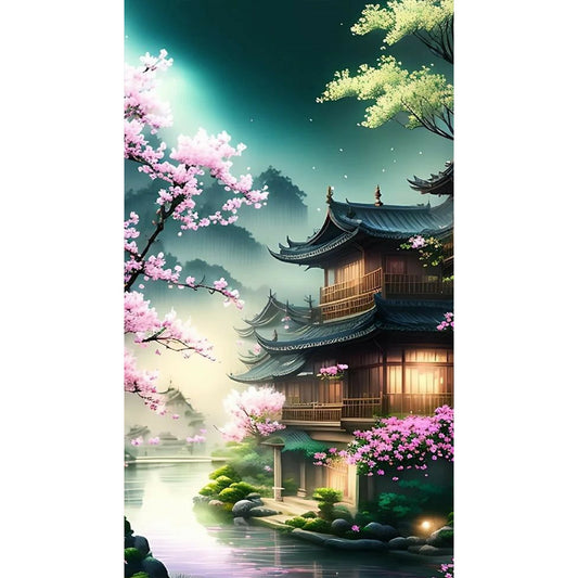 Flower Branch - Full Round Drill Diamond Painting 40*70CM