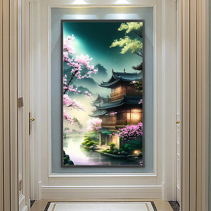 Flower Branch - Full Round Drill Diamond Painting 40*70CM