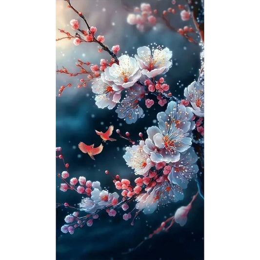 Flower Branch - Full Round Drill Diamond Painting 40*70CM