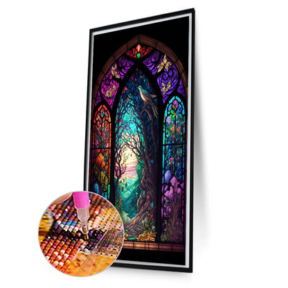 Glass Landscape Painting - Full Square Drill Diamond Painting 40*70CM