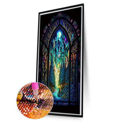 Glass Landscape Painting - Full Square Drill Diamond Painting 40*70CM