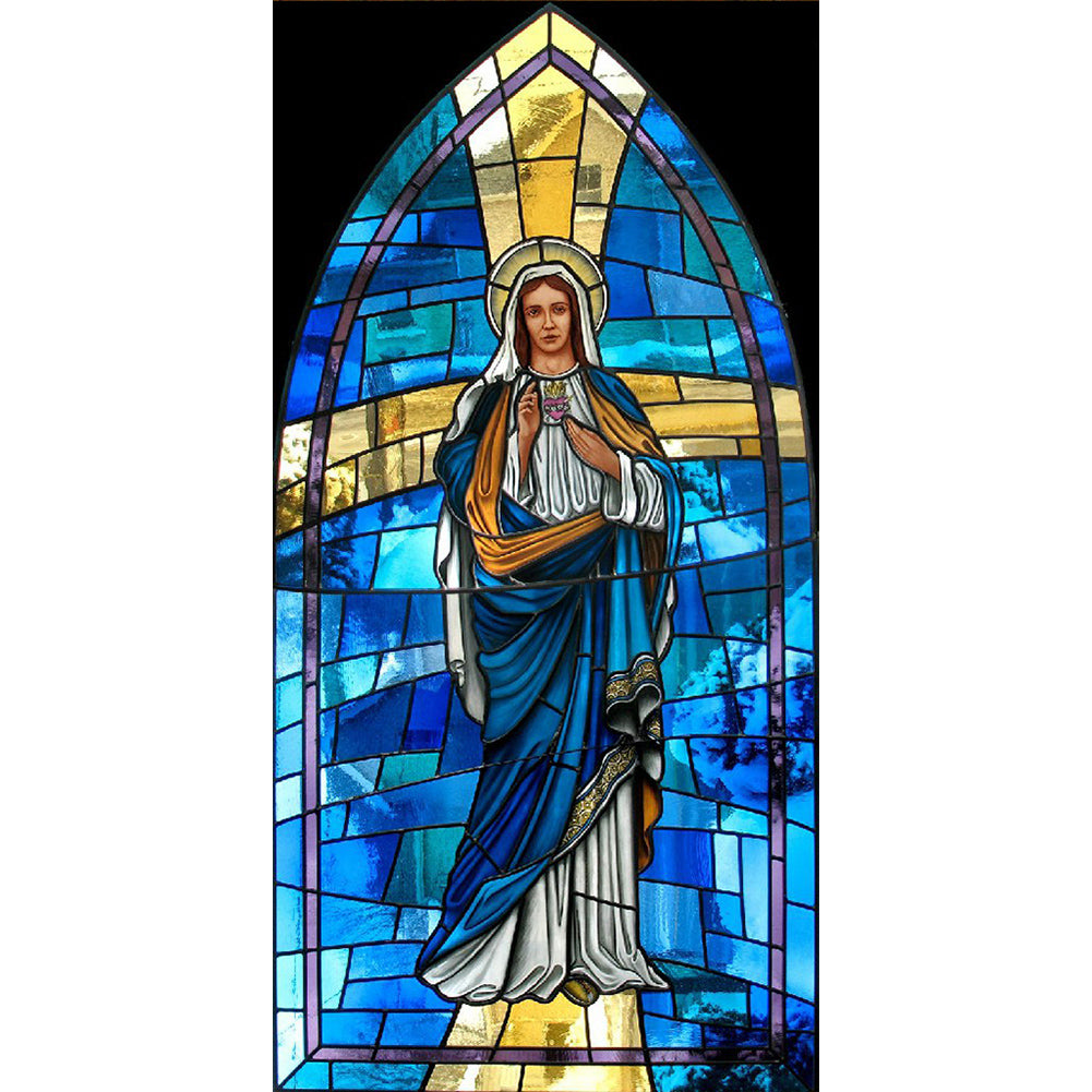 Our Lady Of Glass Painting - Full Round Drill Diamond Painting 40*80CM