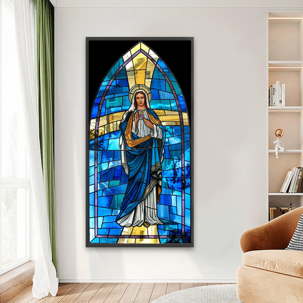 Our Lady Of Glass Painting - Full Round Drill Diamond Painting 40*80CM