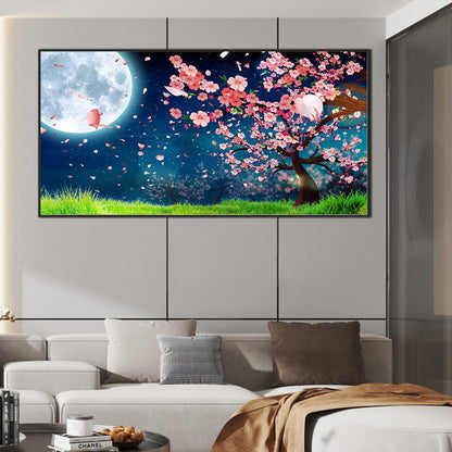 Peach Blossom Under The Moon - Full Round Drill Diamond Painting 80*45CM