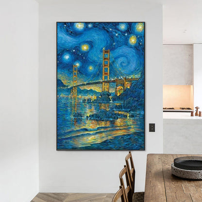 Starry Sky And Bridge - Full Round Drill Diamond Painting 50*70CM