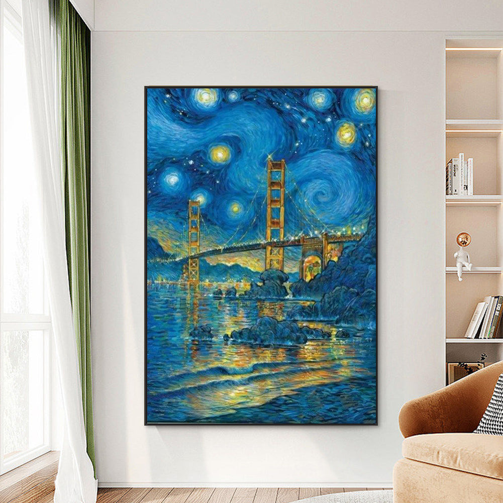 Starry Sky And Bridge - Full Round Drill Diamond Painting 50*70CM