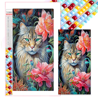 Flowers And Felines - Full Square Drill Diamond Painting 40*80CM