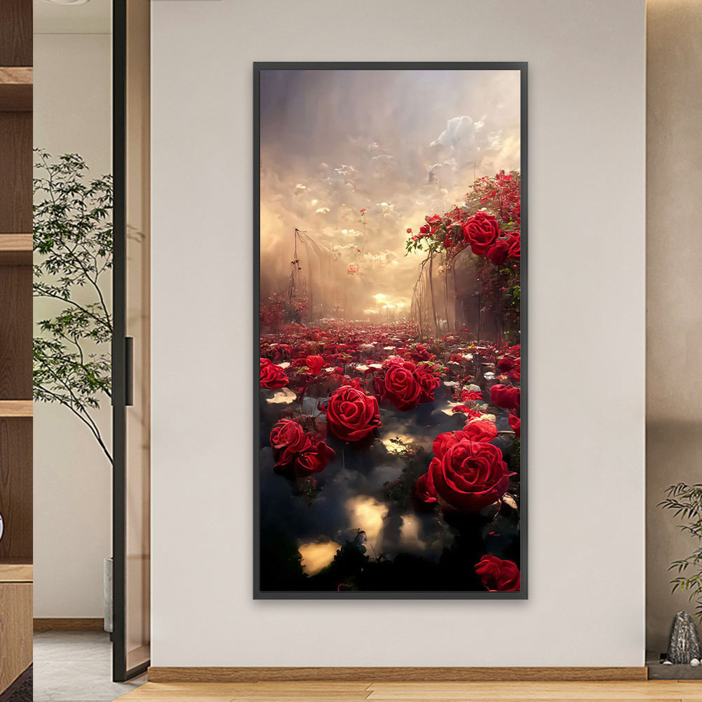 Rose Castle - Full Square Drill Diamond Painting 40*80CM