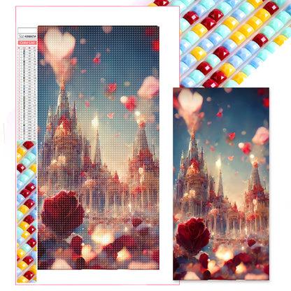 Rose Castle - Full Square Drill Diamond Painting 40*80CM