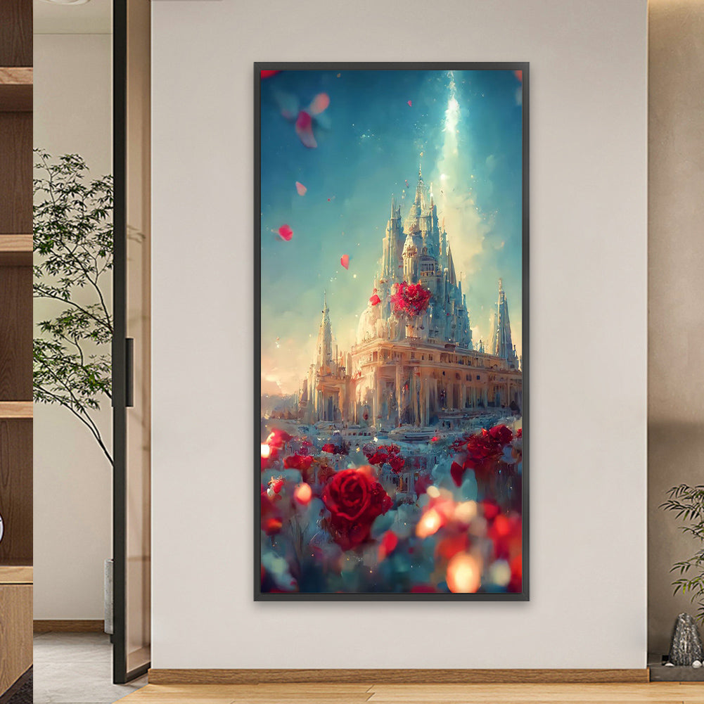 Rose Castle - Full Square Drill Diamond Painting 40*80CM