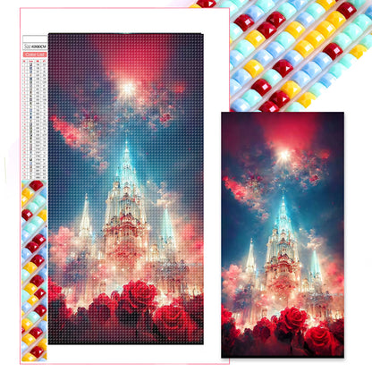 Rose Castle - Full Square Drill Diamond Painting 40*80CM