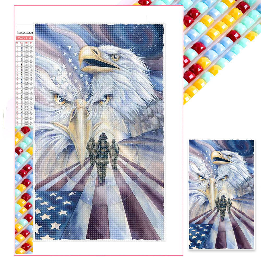 Wolf And Eagle - Full Square Drill Diamond Painting 60*100CM