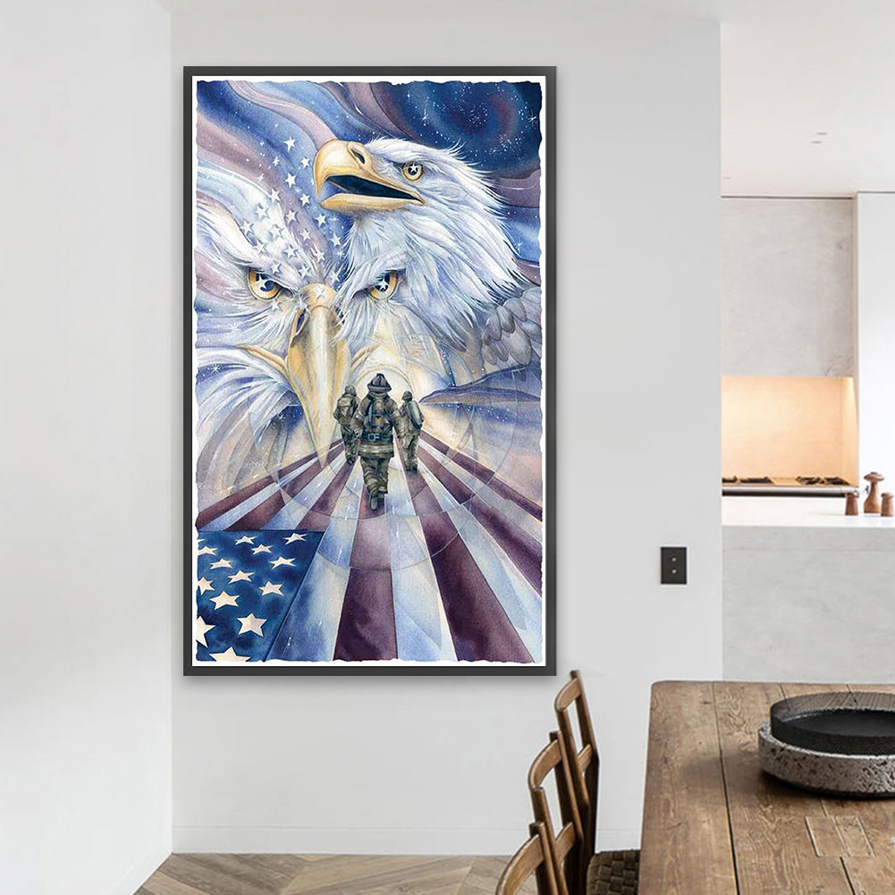 Wolf And Eagle - Full Square Drill Diamond Painting 60*100CM