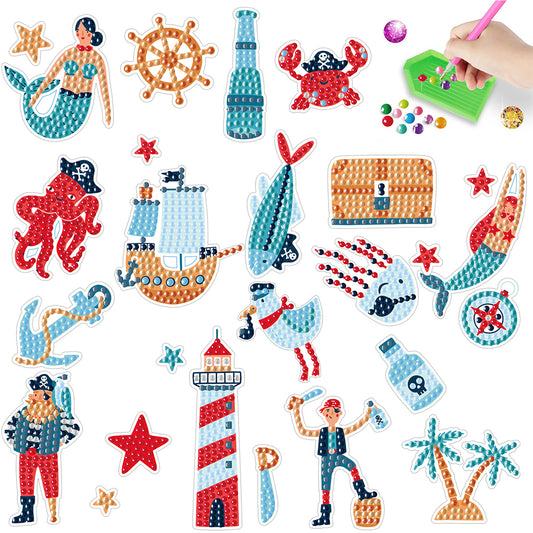 DIY Child Stickers Toy Animals Diamond Stickers Mermaid for Kids Adult Beginners