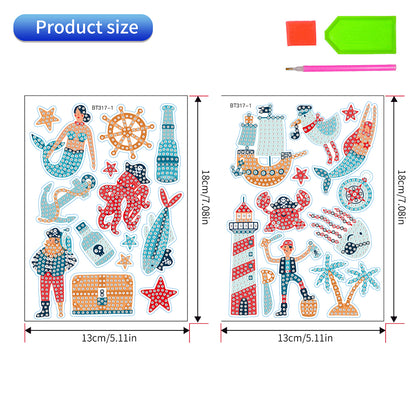 DIY Child Stickers Toy Animals Diamond Stickers Mermaid for Kids Adult Beginners