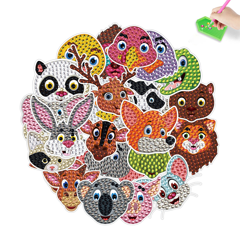 DIY Child Stickers Toy Animals Diamond Stickers Cartoon for Kids Adult Beginners