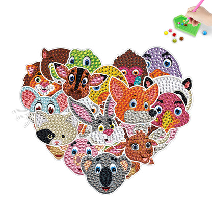 DIY Child Stickers Toy Animals Diamond Stickers Cartoon for Kids Adult Beginners